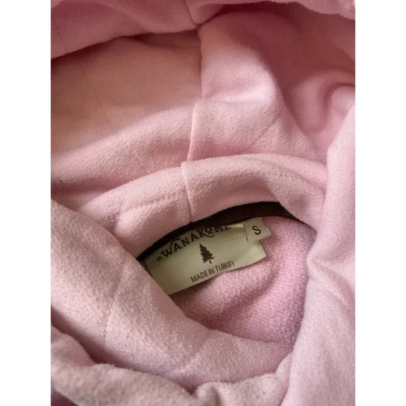 Wanakome Hoodie Pullover Sweatshirt Small Shacket Asymmetrical Pink - Picture 4 of 7